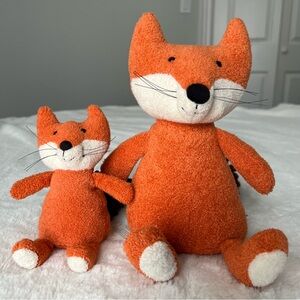 Noodle Fox Jellycat Stuffies Pair - Medium and Small